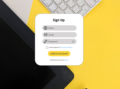 Sign Up signup web yellow