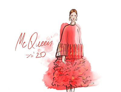 Mc Queen ss’20 fashion fashion illustration illustration procreate sketch