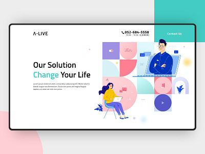 Agency design - Alive clean design illustration landingpage minimal pc ui ux vector webdesign xd