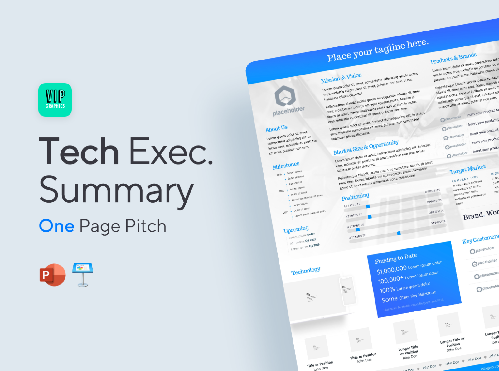 Tech OnePage Pitch Template by VIP Graphics on Dribbble