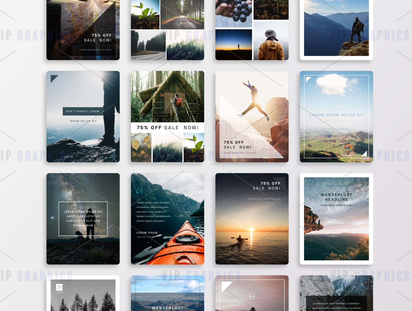 Evergreen Drag-n-Drop Instagram Kit by VIP Graphics on Dribbble