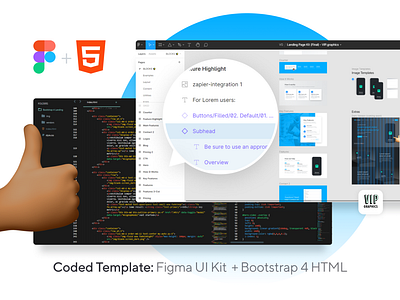 Coded Landing Page: Bootstrap 4 HTML + Figma UI