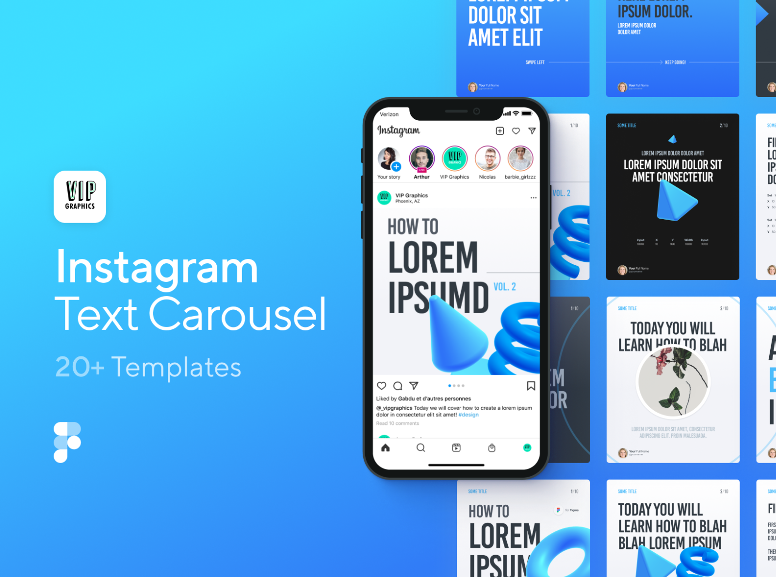 Instagram Text Carousel Template for Figma by VIP Graphics on Dribbble