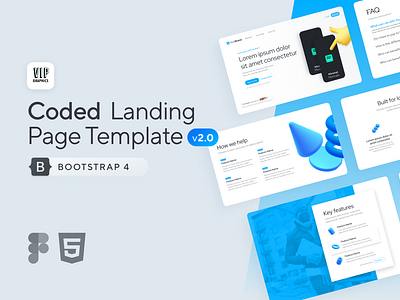 Coded Landing v2 - Figma UI + Bootstrap 4 HTML