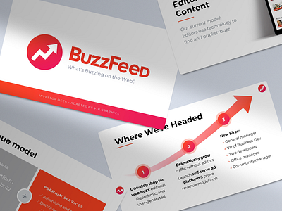 BuzzFeed Pitch Deck Template buzzfeed clean creative figma investment investor presentation media mockup news pitch deck powerpoint ppt presentation red series a shadows slides startup stories template
