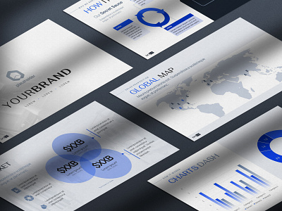 Retail & eCommerce Pitch Deck Template blue brand cpg ecommerce grain investor isometric mockup mockup psd mockup template pitch deck powerpoint ppt presentation retail shadow slides startup template venture capital