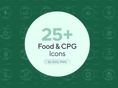 Food & Natural Products Icons cruelty free ethical food gluten gmo free gmos green healthy icons label line icons local natural organic packaging packaging icons recycling sustainability sustainable vector