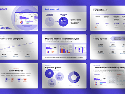 Mixpanel Pitch Deck Template for PowerPoint analytics app data investor presentation mixpanel pitch deck pitch deck example pitch decks powerpoint ppt presentation presentation template presentations purple saas slide deck slides software startup template