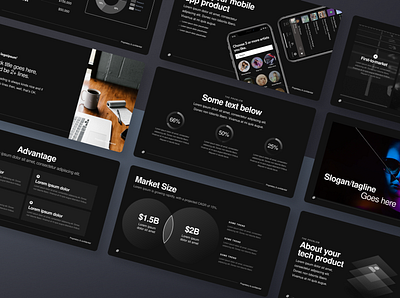 Figma Pitch Deck Template • Investor Presentation apple black clean creative dark figma figma template flat keynote minimalist pitch deck pitch deck template powerpoint presentation presentation template slide slides startup template wwdc