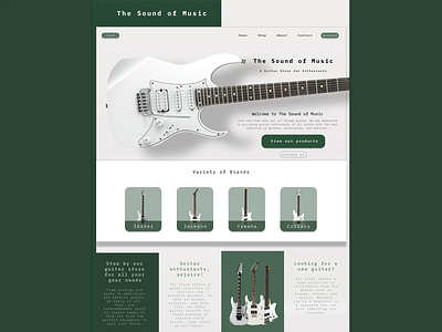 Guitar Store Landing Page company web design food website ui ui de ui design web design