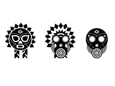 3 Faces bw faces illustration vector