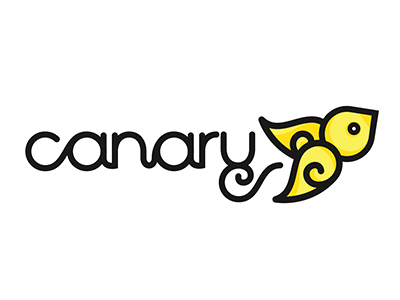 Canary Playful illustration logo typography