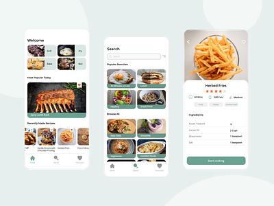 Scoup Recipe App app branding creative design design app figma food material design mobile mobile app design mobile design poppins recipe sans serif ui ux