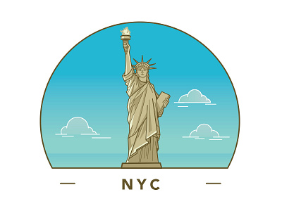 Statue of Liberty city illustration liberty new nyc of statue travel vector york