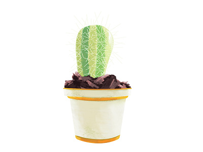 Cactus cactus icon illustration plants pot succulent texture vector vintage