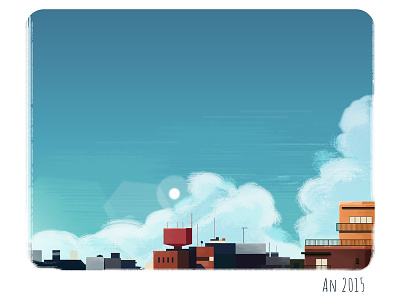 An architectural city clouds sky travel vector