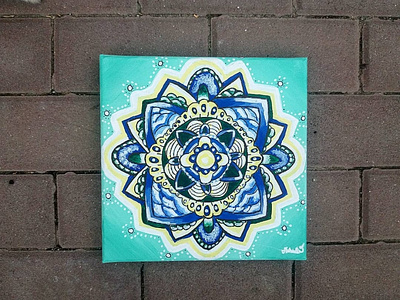 Mandala Božskej lásky acryl mandala painting