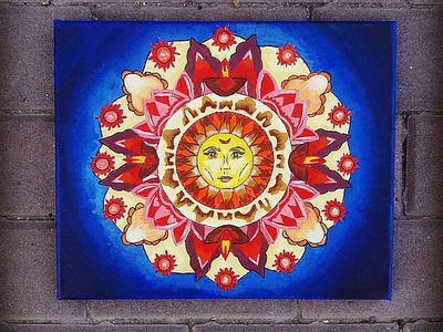 Mandala Slnka acryl mandala painting