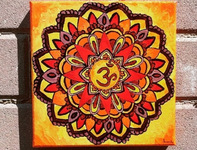 Mandala Ohm acryl mandala painting