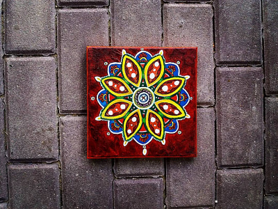 Mandala Lásky acryl mandala painting