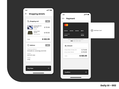 Daily UI 02 - Credit Card Checkout 002 app credit card credit card checkout daily ui daily ui 002 dailyuichallenge day02 mobile payment shopping cart ui ui ux ux