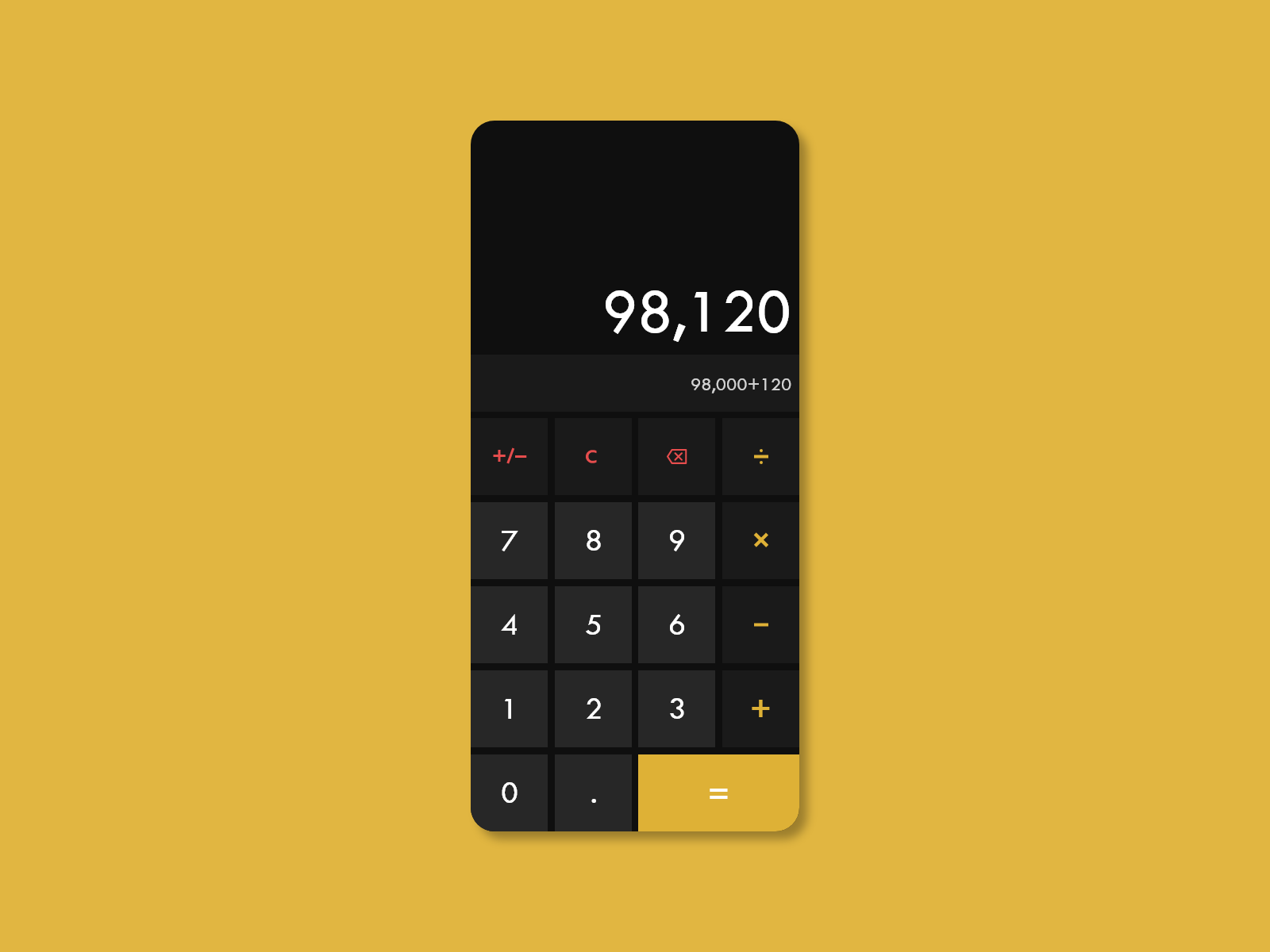 Daily UI 04 - Calculator by Frank Peng on Dribbble