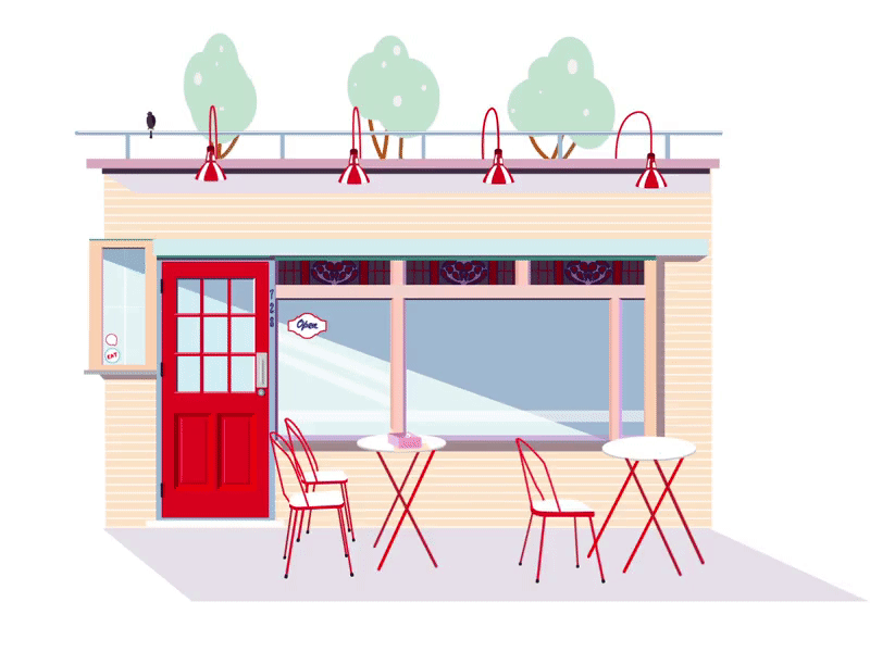 Cafe animation cafe illustration motion vector