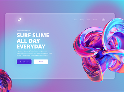 SLime SUrfers glassmorphism ui ui design ux ux design web design
