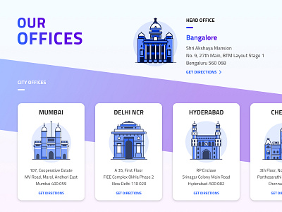 Office address branding illustration typography ui web