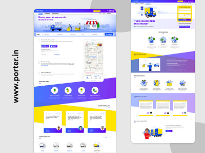 Landing pages branding design illustration logistics ui ux website