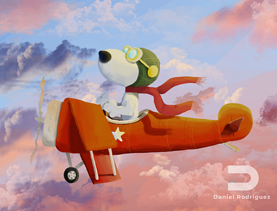 Snoopy in the sky art design digital illustration digital painting graphic design illustration snoopy