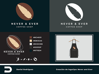 Logo Never and Ever branding coffee coffee bean design graphic design logo peter pan vector