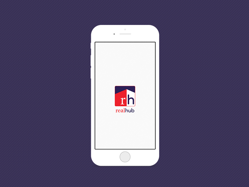 App Design - Realhub - Startup Screen realhub ux ui realty application mobile app