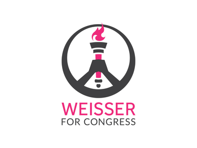 Mikel Weisser for Congress - Logo Design fire liberty logo pink political spectrumexperience symbol