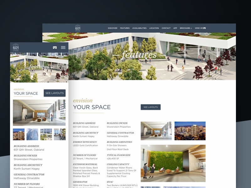 Envision Your Space — 601citycenter.com oakland responsive design responsive web design website