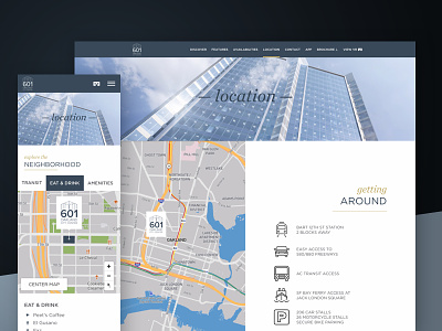 Explore the Neighborhood — 601citycenter.com interactive map mapbox oakland responsive responsive design website