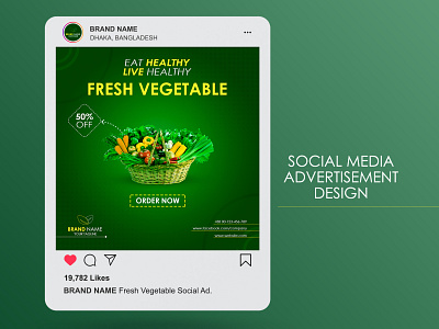 Fresh Vegetable Social Media Ad ad design advertising brand brand indentity branding facebook ad facebook banner instagram banner instagram post social media ad social media ads
