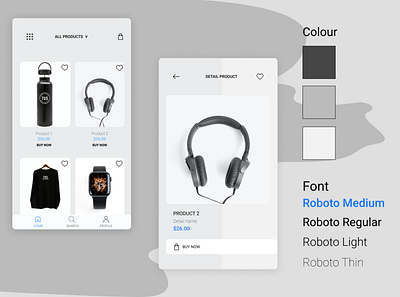 'Minimalist eCommerce Web App Design' graphic design