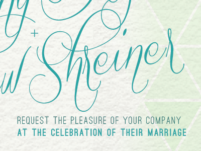 Wedding invitation lettering