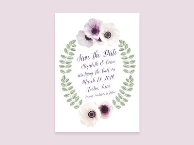 Save the Date botanical floral postcard save the date wedding