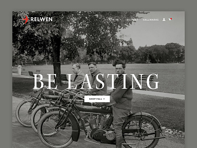 Relwen Website ecommerce fashion homepage relwen shopify website