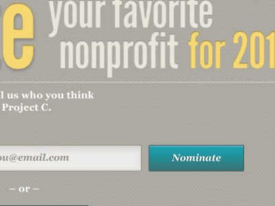 Nominate v.02 button input field landing page project c web web design