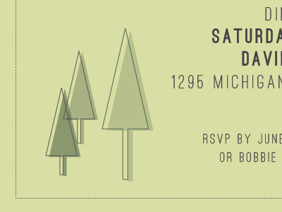 Pine Trees clean green invitation pine trees rustic sans serif woodland