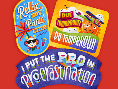 Pro Procrastination sticker set