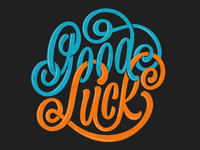 Good Luck flourish interlocking script lettering logotype script type typography