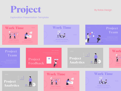 #Exploration - Presentation Template - Project black deck design icon icondesign icons illustration line pink pitch power point template presentation template project template ui ux