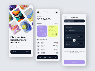 Binance Mobile App app art binance bitcoin blockchain coin crypto defi eth marketplace mobile mobile app nft rolasdesign shop token web 3.0