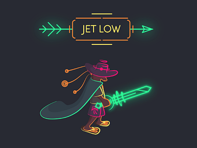 Jet Low game lineart neon