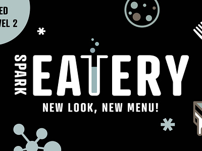 Spark Eatery Rebrand design logo modern musuem rebrand restaurant science science and technology science illustration stem