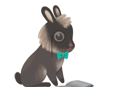 Logo Design books bunny library logo logo design rabbit